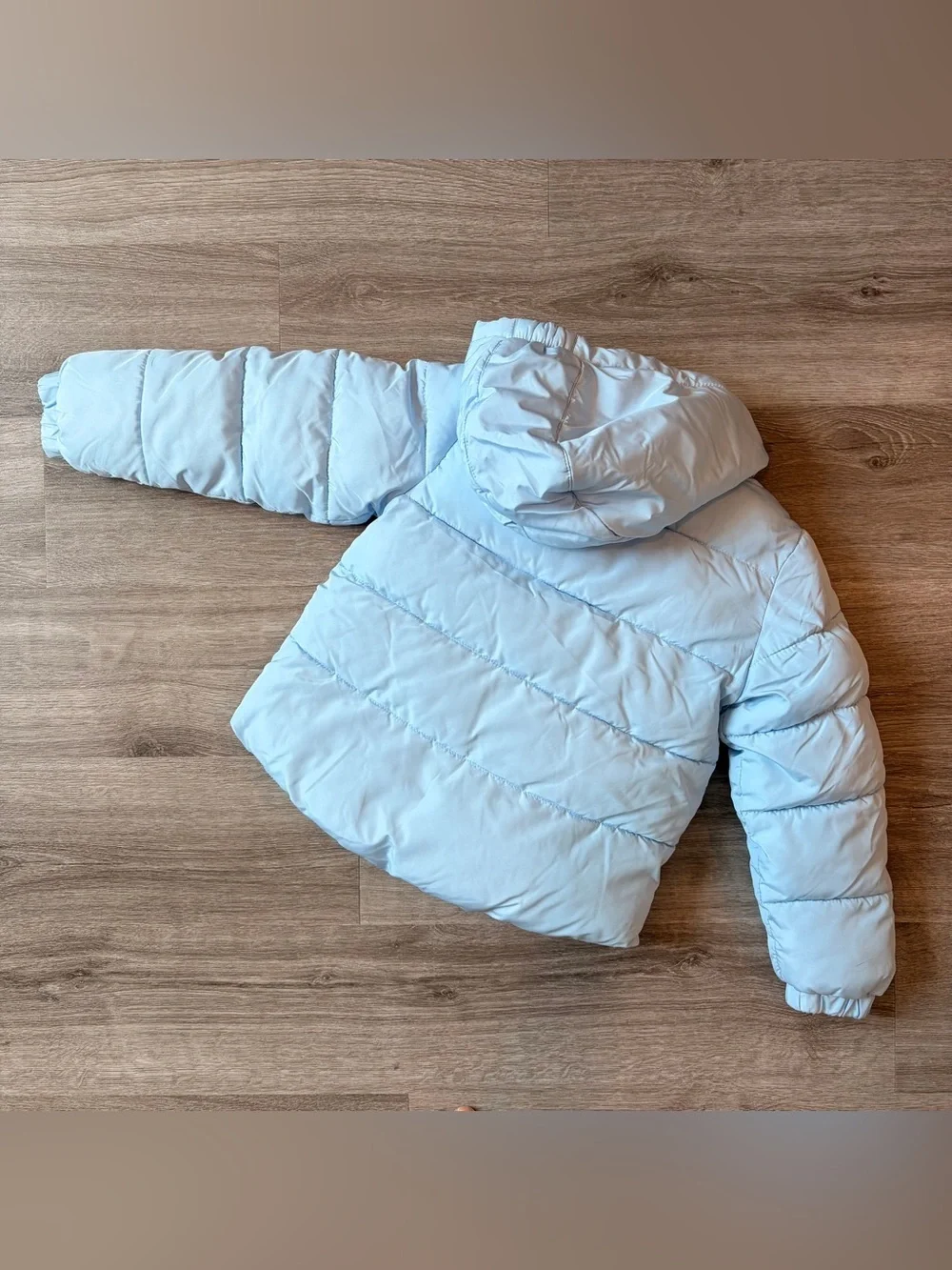 Swiss Tech little girls light blue fleece lined puffer jacket with hood